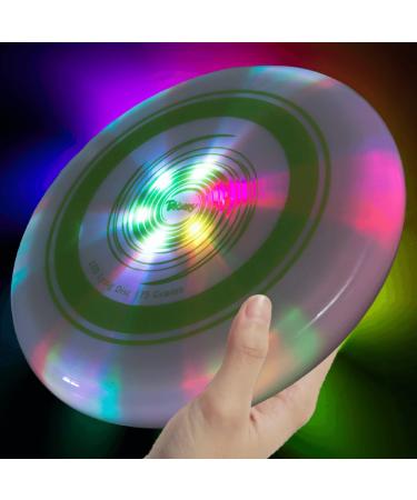 Toysery LED Frisbee. Glow in The Dark Light Up Frisbee for Adults and Kids. Ideal Flying Disc for Outdoor Adventure