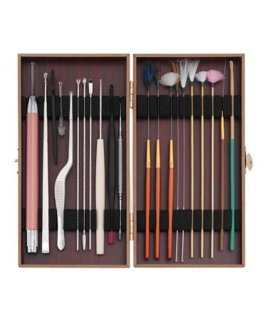 Uwariloy Earwax Cleaner Kit - Ear Wax Cleaner Ear Curette Spoon Ear Wax Remover Tool for Adults with A Cleaning Brush and Storage Box Rott-us