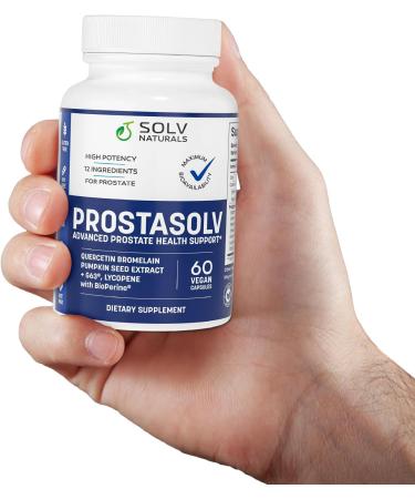 SOLV NATURALS PROSTASOLV Advanced Prostatitis | CPPS Supplement Vegan Capsules Quercetin Bromelain Pumpkin Seed Extract Lycopene BioPerine for Pelvic Health (2) - Buy Online on GoSupps.com