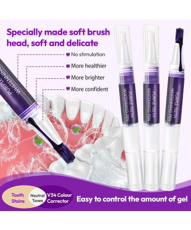 GAOMESIA 3 pieces teeth whitening stick purple gel for whiter teeth removes stains caused by coffee tea and smoking quick and easy to use mint - Buy Online on GoSupps.com