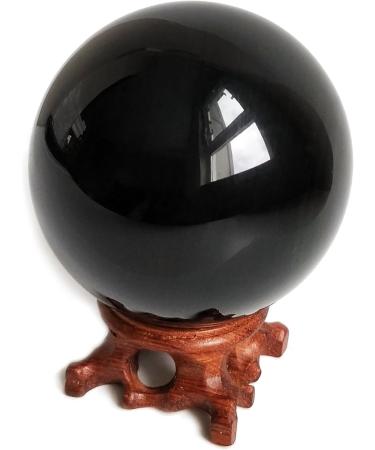 Mina Heal Black Obsidian Crystal Balls - 90mm Feng Shui Meditation Healing & Home Decor - Buy Online on GoSupps.com