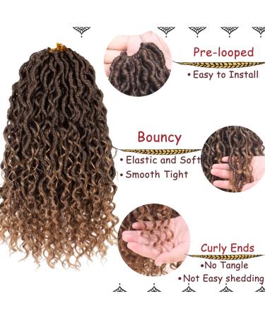14 Inch Boho Faux Locs Goddess Locs Pre-Looped Soft Crochet Hair T27 - Pack of 8 - Buy Online on GoSupps.com