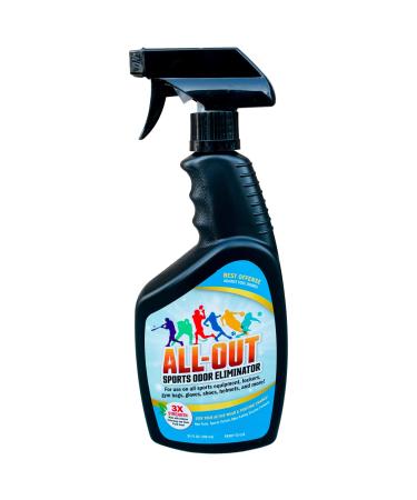 All-Out Sports Odor Eliminator Spray & Deodorizer | Perfect for Smelly Gloves Hat Bags Helmets Jerseys Pads Gear Shoe & All Other Odors.| Best Formula | 24 oz Spray Bottle (AO503) | Fresh Scent