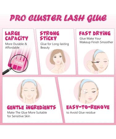 Cluster Lash Glue 10ml Black | Super Strong Hold 48 Hours | Waterproof & Latex-Free - Buy Online on GoSupps.com