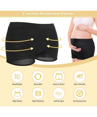 CARER BEAUTY Postpartum Panties 15pcs - Women's Maternity Disposable High Waist Underwear for Recovery - Seamless & Soft - C-section Recovery - L Black - Buy Online on GoSupps.com