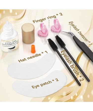Wansiven Eyelash Extension Glue Cluster Eyelash Glue Kit Dry Time 3-5 Sec 8 Weeks Stay Professional Black Eyelash Extension Glue for Semi Permanent Eyelashes 5ml - Buy Online on GoSupps.com