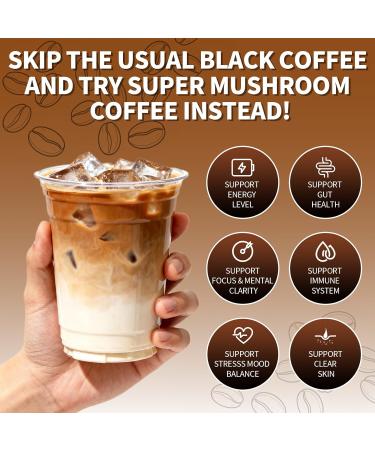 2 Pack Mushroom Coffee Powder 10 Adaptogenic Mushrooms And MCT Oil Hydrolyzed Collagen Instant Coffee with Lion's Mane Chaga L-Theanine for Energy Focus Digestion and Immunity 320G 5.64 Ounce (Pack of 2) - Buy Online on GoSupps.com
