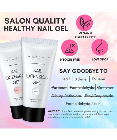 Mermaid Couture Poly Nail Gel Kit with UV LED Lamp - 30g Builder Gel, Glitter Powder, Butterfly Sticker, Rhinestone Supply - DIY Nail Acrylic Manicure Set - Buy Online on GoSupps.com