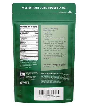 Judee's Passion Fruit Juice Powder 4 oz - Non-GMO Vegan Blend for Smoothies & Baking - Gluten-Free & Nut-Free - 4 oz Pack - Buy Online on GoSupps.com