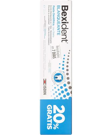 ISDIN Bexident Whitening Paste Toothpaste whitening and staining with results in 7 days daily use value pack 20 free 1 x 125 ml - Buy Online on GoSupps.com