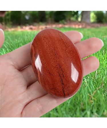 XIANNVXI 2.4 Red Jasper Worry Stones | Natural Polished Gemstone for Massage & Reiki | International Shipping Available - Buy Online on GoSupps.com