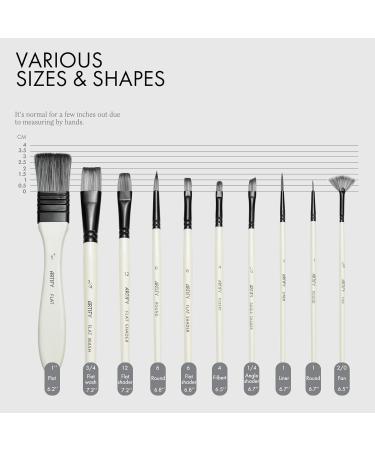 Artify 10-Piece Paint Brush Set with Premium Nylon Hair - Ideal for Acrylic, Watercolor, Oil, and Gouache Painting - Includes Carrying Case - Buy Online on GoSupps.com