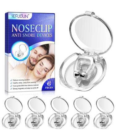 Anti Snoring Devices 6PCS Silicone Magnetic Anti Snoring Device Nose Clip for Snoring Solution Promote Quiet Restful Sleep