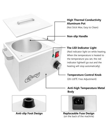 Professional Large Single Wax Warmer with 5.5 Lbs Capacity for Hair Removal - Adjustable Temperature Set for Facial, Body & Salon Use - 151 Piece Set Included - Buy Online on GoSupps.com