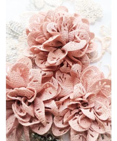 RUINUO 3D Lace Beads Flower Applique Patches - Embroidered Floral Sewing Patch for Wedding Dress - Handmade Decor in Red - Buy Online on GoSupps.com