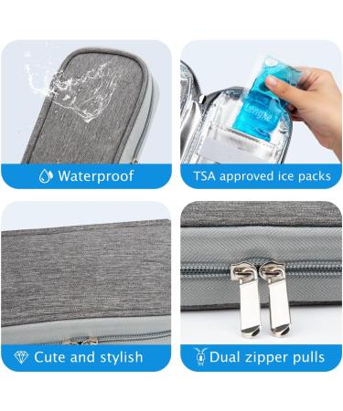 Youshares Insulin Cooling Bag with 2 Cooling Packs - Travel-Friendly Diabetes Accessory for Safe Insulin Storage (Gray) - Buy Online on GoSupps.com