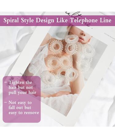 100 Pcs Clear Spiral Hair Ties | Elastic Coil Hair Bands for Women Men & Girls - International Shipping Available - Buy Online on GoSupps.com