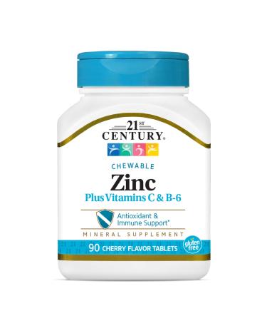 21st Century Zinc Plus Vitamins C & B-6 Cherry Flavor 90 Chewable Tablets