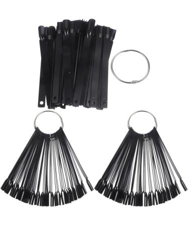 150 Pcs Nail Art Tips Sticks - Black Fan-Shaped Display Plates for Nail Polish - Perfect Nail Tip Lacquer Color Cartel - Buy Online on GoSupps.com