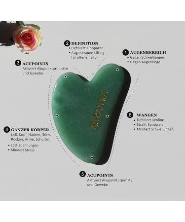 Ari Anwa Skincare Gua Sha Stein Liftingool | High-Quality Jade Massage Tool with Velvet Bag & Face Yoga eBook | Enhance Your Skincare Routine - Buy Online on GoSupps.com