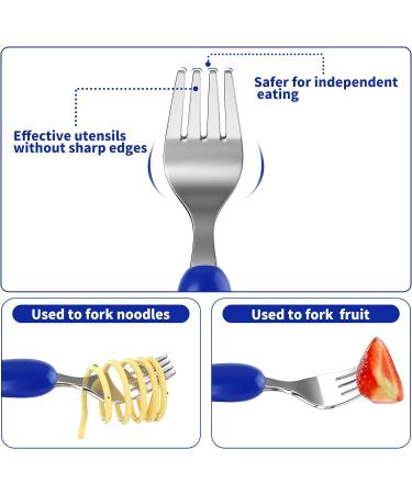 Lehoo Castle Ocean Animals Childrens Cutlery Set - 6 Pcs Stainless Steel Toddler Utensils - Kids Knife, Fork, Spoon - Blue - Buy Online on GoSupps.com