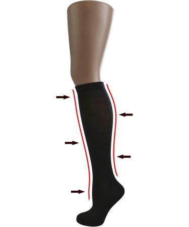 Buy Normani 2 Pairs Compression Stockings - Travel Knee Highs for Men & Women with Support - Hand-Linked Lace - 47-50 Black - Buy Online on GoSupps.com