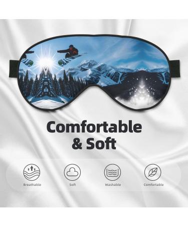 Snowboarding Print Unisex Sleeping Eye Mask | Soft Comfortable Light-Blocking Sleep Mask for Better Rest - Buy Online on GoSupps.com