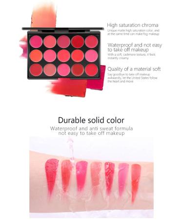 Shogpon 15 Color Cream Lip Gloss Palette & Matte Lipstick Set - Professional Makeup Cosmetics for Everyday Use - Buy Online on GoSupps.com