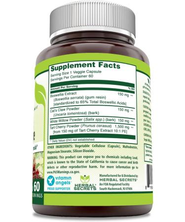 Herbal Secrets Herbal Joint Care Supplement - 1950mg 60 Non-GMO Veggie Capsules Gluten-Free Made in USA - Buy Now - Buy Online on GoSupps.com