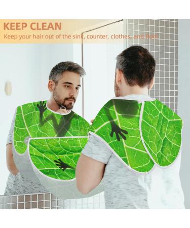 Frog Leaf Beard Bib Apron | Waterproof Hair Catcher for Men | Grooming Cape with 2 Suction Cups | Perfect Gift for Shaving & Trimming - Buy Online on GoSupps.com