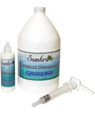 Sombra Natural Massage Therapy Lotion for Controlled Glide and Deep Tissue Release, Gallon Pump