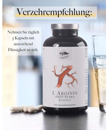 Herb trade Sankt Anton L-Arginine 4800 Capsules - High-Dose 60mg L-Arginine & Vitamin C 300 Count German Premium Quality - Boost Performance & Wellness - Buy Online on GoSupps.com