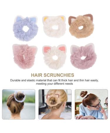 Beaupretty Cat Ear Scrunchies for Girls - 6Pcs Elastic Hair Ties Ponytail Holders - Buy Online on GoSupps.com