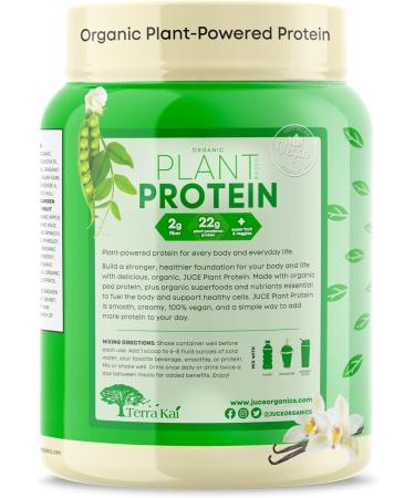 Júce Organic Plant-Based Protein Powder – Premium Vegan Vanilla Protein Blend with Pea Brown Rice & Pumpkin | Superfood-Rich with Kale Spinach & Blueberry - Buy Online on GoSupps.com