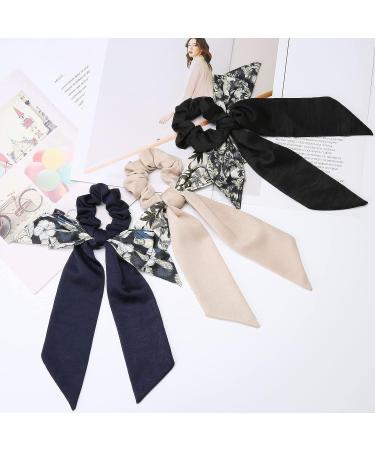 Lolalet 3-Piece Hair Scarf Scrunchies Set - Satin Ribbon Hair Bows for Women & Girls | Soft Elastic Hair Bands for Ponytails | Ideal for Thick, Thin, Fine & Curly Hair - Buy Online on GoSupps.com