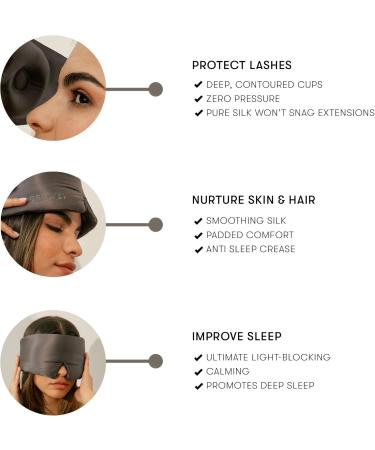 DROWSY Eyelash Protecting Silk Sleep Mask for Natural Lashes & Extensions. Deep Eye Cups Zero Pressure Total Blackout Full Wraparound (Moonlight Shadow) - Buy Online on GoSupps.com