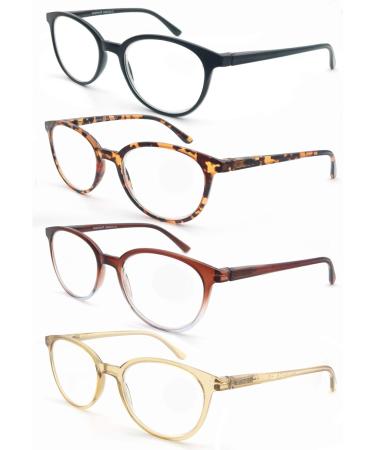 Modfans 4 Pack Reading Glasses - High Quality +2.50 Fashionable & Comfortable for Men & Women - Great Mixed Colors & Reading Aid - Buy Online on GoSupps.com