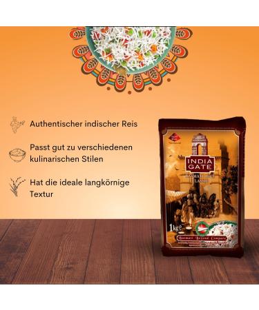 Buy INDIA GATE Classic Basmati Rice - Aromatic Long Grain 1kg Bulk Pack | Authentic Indian Rice for International Shipping - Buy Online on GoSupps.com