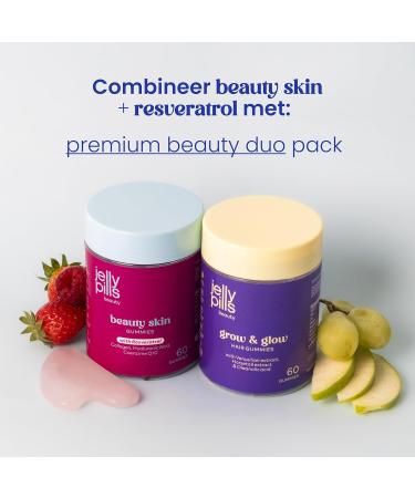 Jelly Pills Collagen 500 mg + Resveratrol Hyaluronic Acid Coenzyme Q10 & Vitamin C 60 Vegan Gummies Without Sugar Strawberry Flavor For Firm & Radiant Skin - Buy Online on GoSupps.com