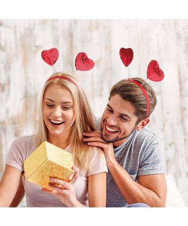 Lurrose Red Sequin Heart Headband - Festive Love-shaped Hair Boppers for Parties and Festivals - Buy Online on GoSupps.com