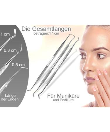 Premium 3 Corners Foot Care Set | Stainless Steel Pedicure & Nail Care Tools with Case | 3-Part Instrument Set for Effective Foot Care - Buy Online on GoSupps.com