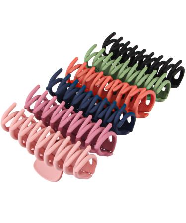 Molizummy 6Pcs Large Hair Claw Clips for Women Girls Big Matte No-slip Banana Hair Clip Cute Hair Clips Hair Styling Accessories Strong Hold for Thick & Thin Hair 6 colors-03