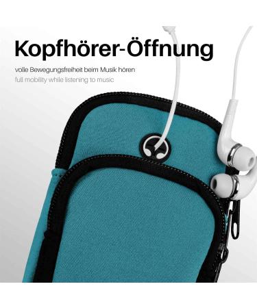 Moex Jogging Cell Phone Bag for Samsung Galaxy A53 5G | Neoprene Arm Band | Running Bracelet with 2 Compartments - Blue - Buy Online on GoSupps.com