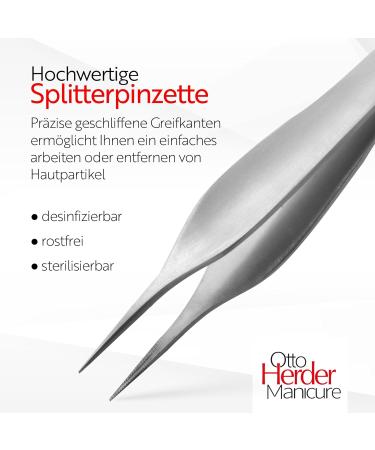 OTTO HERDER Feilchenfeld Splinter Tweezers - 11.3 cm Stainless Steel Medical Pointed Tweezers with Micro- Serration for Precise Splinter Removal - International Shipping Available - Buy Online on GoSupps.com