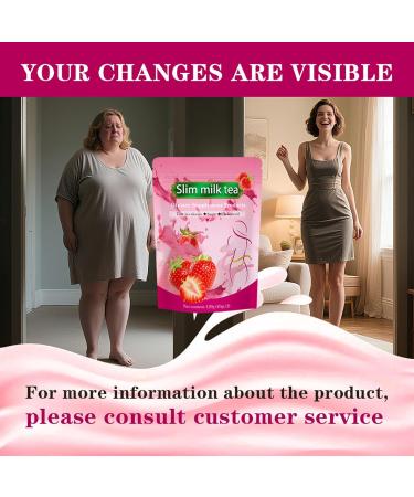 Th Au Lait Minceur La Fraise - Boisson Naturelle For La Gestion Du Poids Et La R duction De La Graisse Abdominale(2PC) - Buy Online on GoSupps.com
