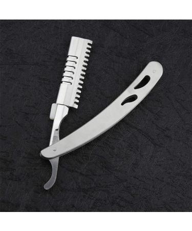 Minkissy Man Folding Razor - Vintage Straight Edge Razor with Interchangeable Blades for Eyebrow Shaping & Hair Clipping - Rustproof Steel - Buy Online on GoSupps.com