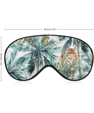 Tropical Palm Trees Tiger Sleep Mask - Adjustable Eye Cover for Sleeping, Block Light for Night Travel and Nap - Men and Women - Buy Online on GoSupps.com