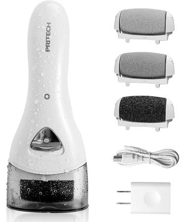 Electric Feet Callus Removers Rechargeable, Portable Electronic Foot File Pedicure Tools, Electric Callus Remover Kit, Professional Pedi Feet Care for Dead, Hard Cracked Dry Skin Ideal Gift 001-white