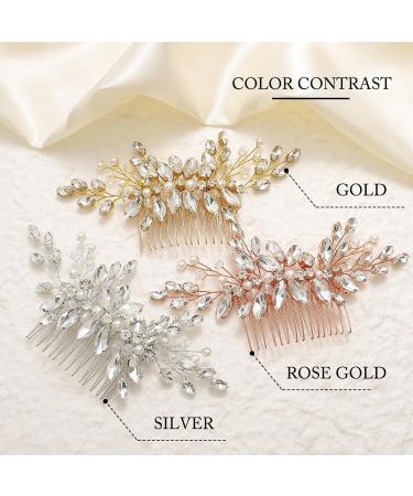 Catery Wedding Hair Comb - Pearl Side Combs with Rhinestones and Crystal Hair Pieces for Bridal Accessories - Silver - Buy Online on GoSupps.com