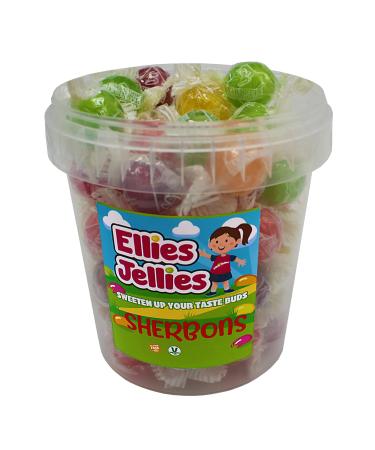 Ellies Jellies Sherbons 385g Tub Boiled Sweet Sherbet Center Individually Wrapped